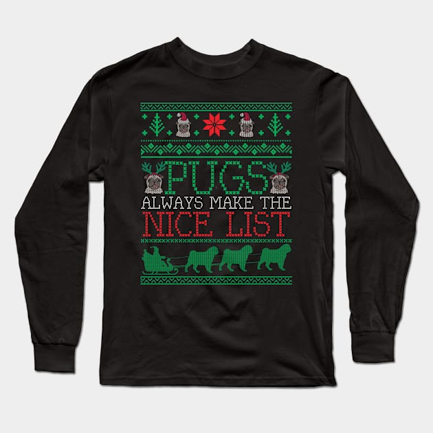 Funny Pug Dog Christmas Pug Lovers Owners Christmas Xmas Long Sleeve T-Shirt by mrsmitful01